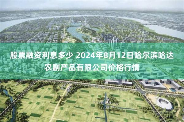 股票融资利息多少 2024年8月12日哈尔滨哈达农副产品有限公司价格行情