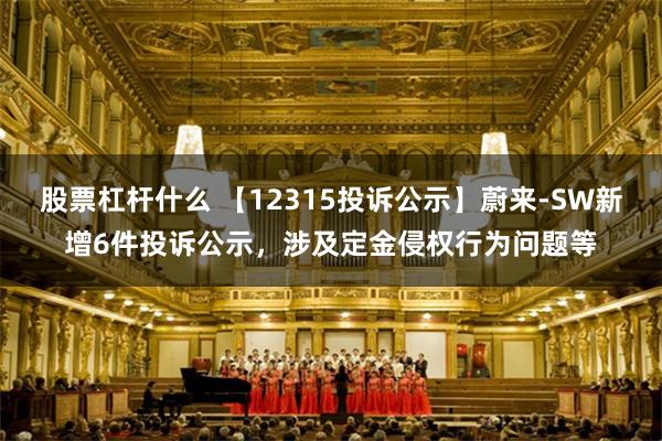 股票杠杆什么 【12315投诉公示】蔚来-SW新增6件投诉公示，涉及定金侵权行为问题等